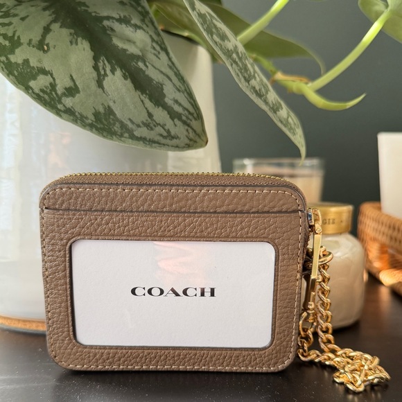 Coach Zip Card Case in Dark Stone - Picture 4 of 7
